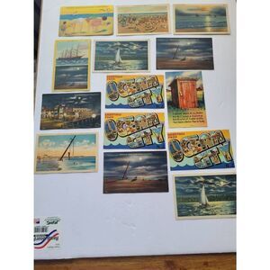 14 VINTAGE POST CARDS OCEAN CITY NEW JERSEY /1CENT STAMPS sold separately
